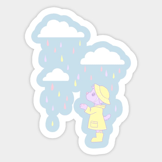 Rainy Day Pup Sticker by Blankit